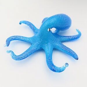 EUC Dynasty Gallery Blue Glass Octopus Figurine Ocean Floor Collection!